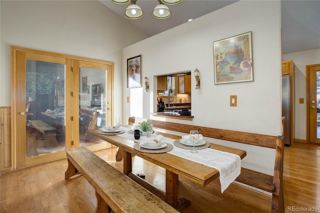 dining area featuring light hardwood / wood-style floors