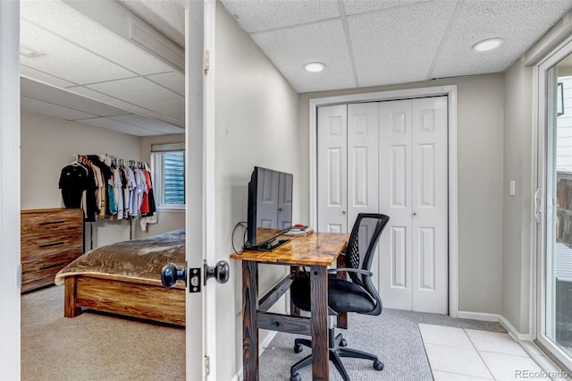 5075 Weeping Willow Cir, Highlands Ranch, CO 80130 - carpeted office space with a paneled ceiling and plenty of natural light