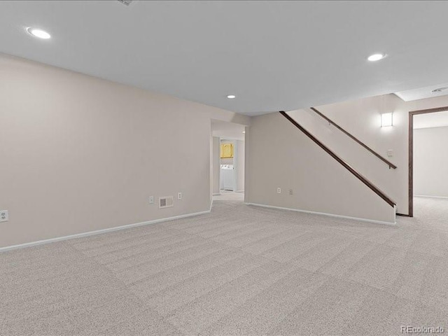 7101 W Yale Ave Unit 1305, Denver, CO 80227 - finished basement featuring recessed lighting, carpet, and stairway
