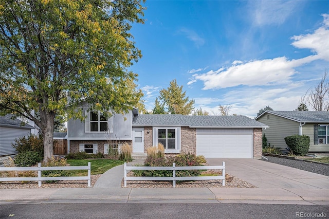 view of front of house with a garage