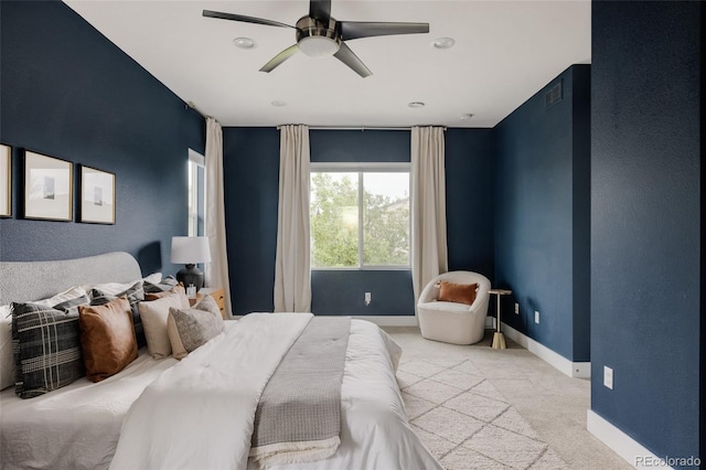3473 Beeler St, Denver, CO 80238 - bedroom featuring light colored carpet and ceiling fan