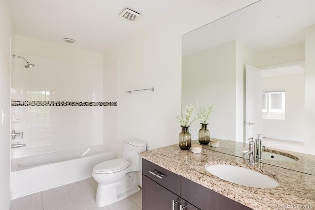 3473 Beeler St, Denver, CO 80238 - bathroom with vanity, washtub / shower combination, and tile patterned floors