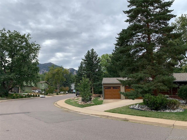 view of road featuring a mountain view