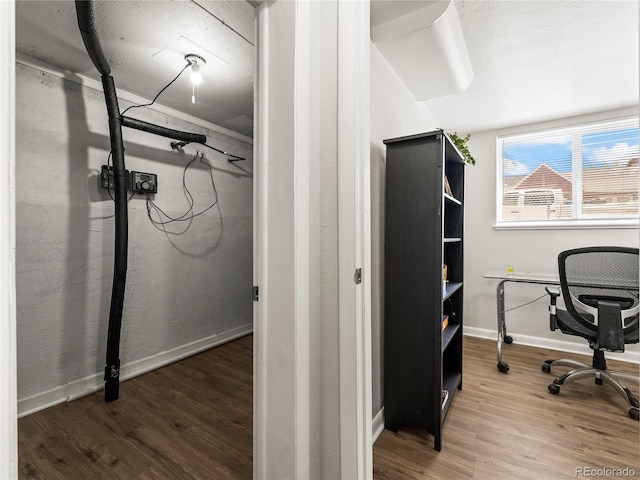 2695 S Logan St, Denver, CO 80210 - home office with wood finished floors and baseboards