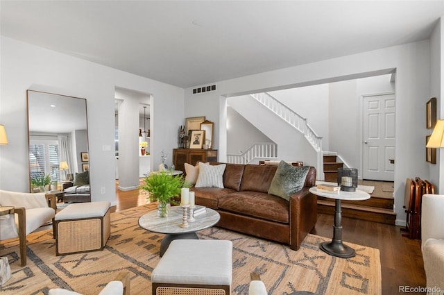 living room featuring hardwood / wood-style floors