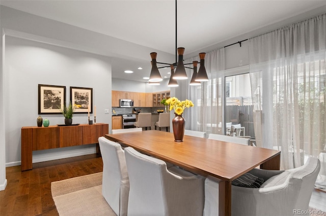 dining room featuring dark hardwood / wood-style flooring