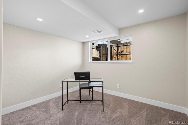 8334 Allison Ct, Arvada, CO 80005 - office area with carpet floors, recessed lighting, and baseboards