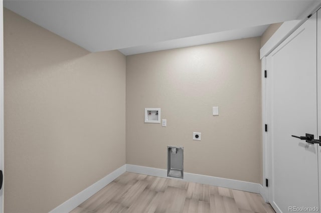 8334 Allison Ct, Arvada, CO 80005 - laundry room featuring hookup for an electric dryer, washer hookup, baseboards, and light wood-type flooring