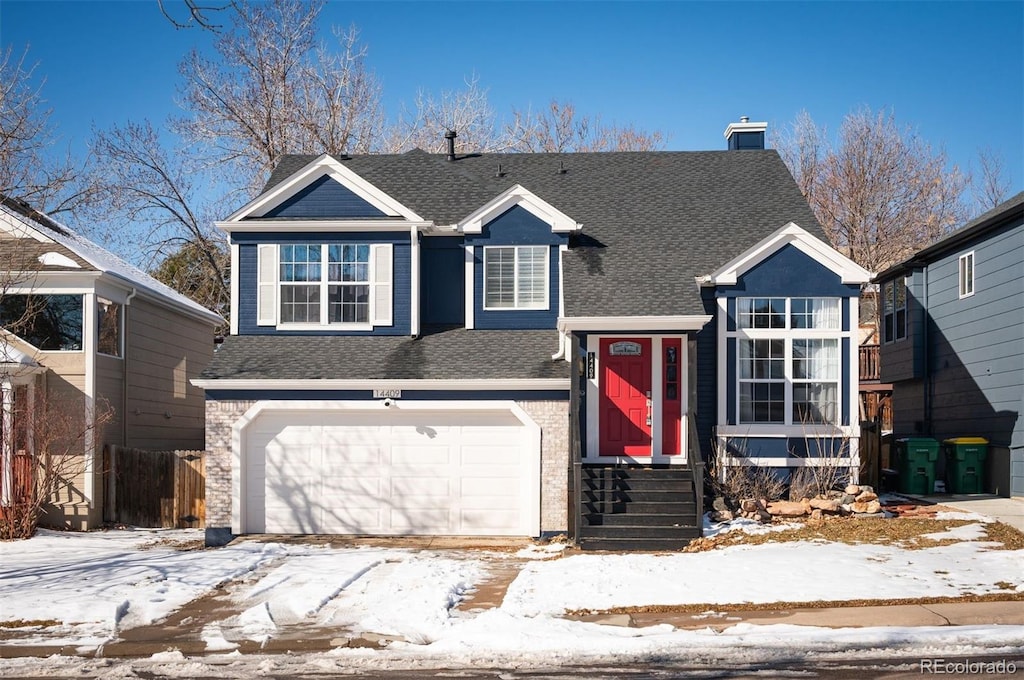 view of front of home featuring a garage