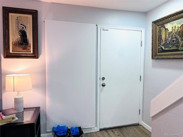 interior space with wood finished floors