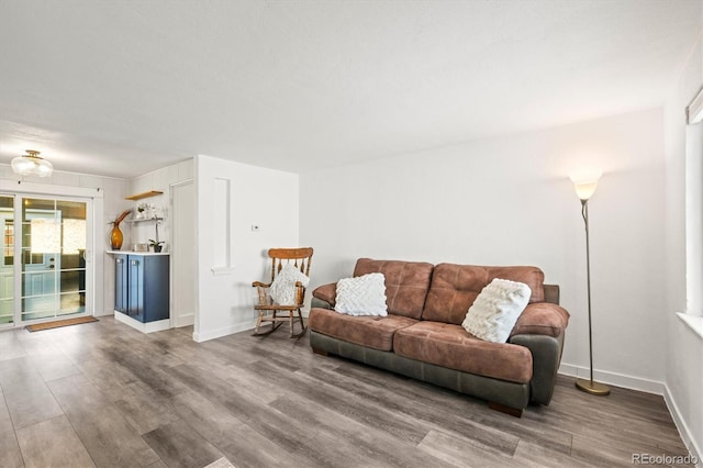 living room featuring light hardwood / wood-style flooring