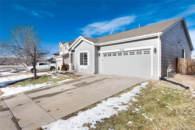 view of front facade with a garage