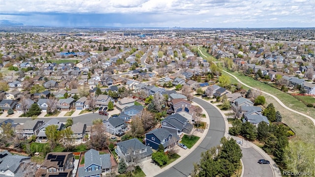 aerial view featuring a residential view