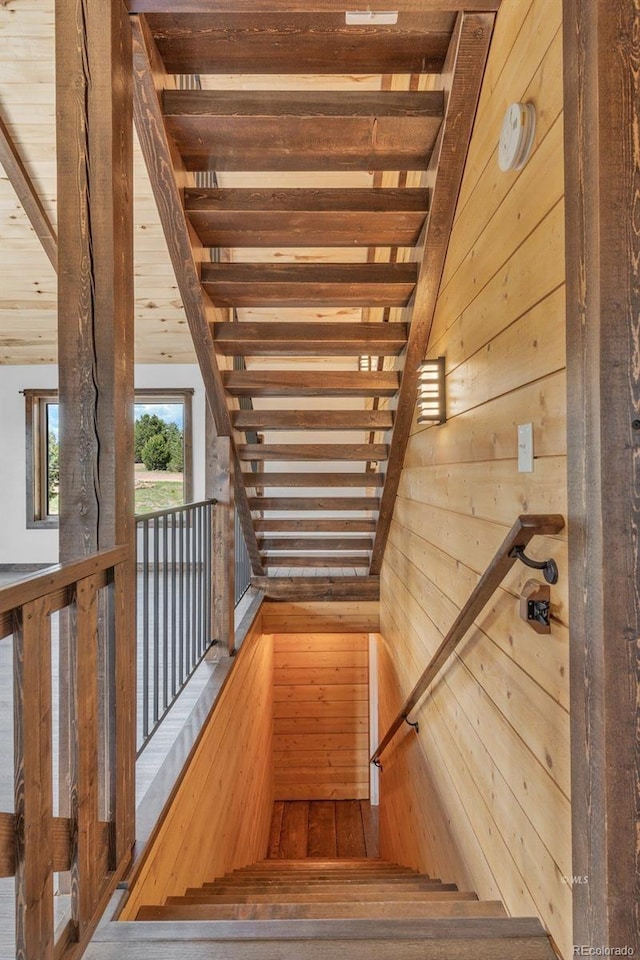 573 Beasley Blvd, Cotopaxi, CO 81223 - staircase with wood walls