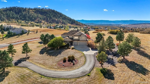 aerial view featuring a mountain view