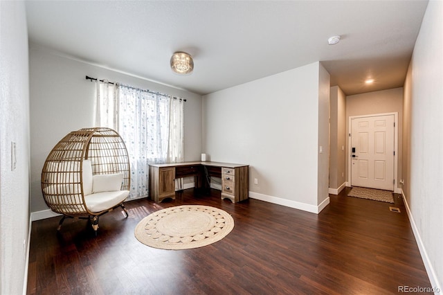 3722 Sandy Vista Trl, Castle Rock, CO 80104 - office space with dark wood-type flooring and baseboards