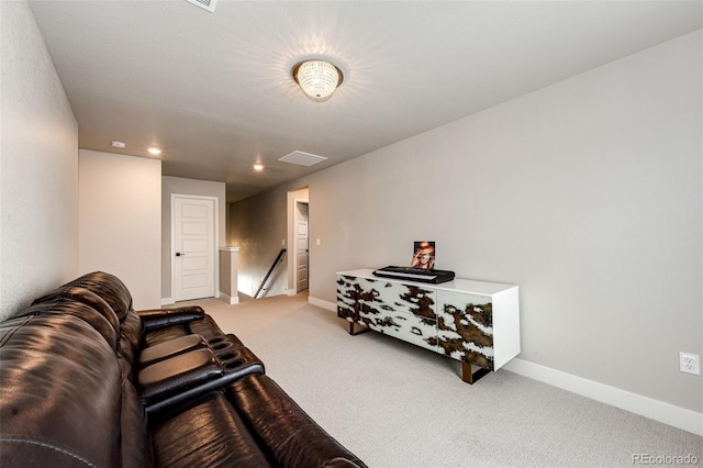 3722 Sandy Vista Trl, Castle Rock, CO 80104 - living room with carpet, baseboards, and recessed lighting