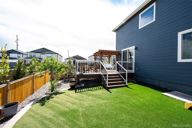 3722 Sandy Vista Trl, Castle Rock, CO 80104 - view of yard with a pergola and a wooden deck