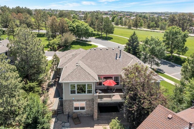 24733 E Park Crescent Dr, Aurora, CO 80016 - aerial view of property and surrounding area with a tree filled landscape