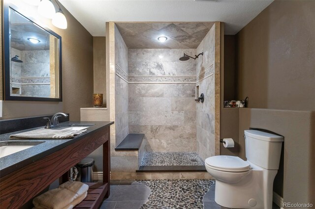 24733 E Park Crescent Dr, Aurora, CO 80016 - full bath featuring tiled shower and double vanity