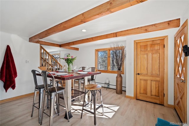 dining room featuring light hardwood / wood-style floors