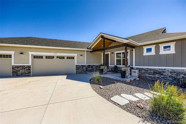 229 High Meadows Loop, Elizabeth, CO 80107 - craftsman inspired home featuring an attached garage, board and batten siding, and stone siding