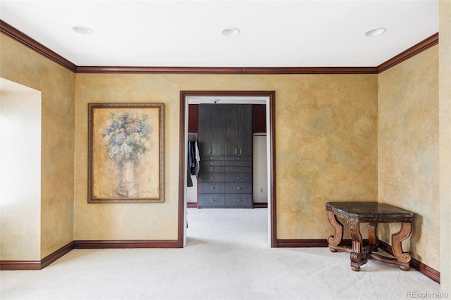 2209 Green Oaks Ln, Greenwood Village, CO 80121 - carpeted spare room featuring crown molding and baseboards