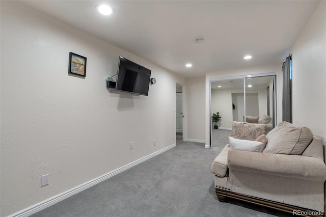 3807 S Atchison Way, Aurora, CO 80014 - carpeted living area with baseboards and recessed lighting