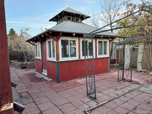 exterior space with a patio