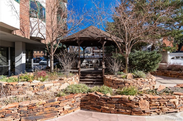 view of yard with a gazebo