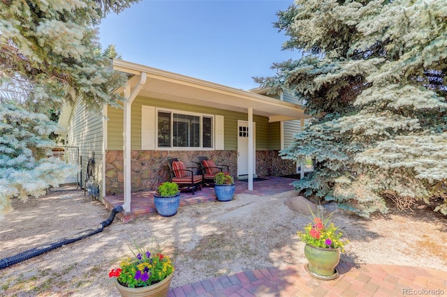 view of front of property with stone siding