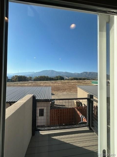 balcony with a mountain view