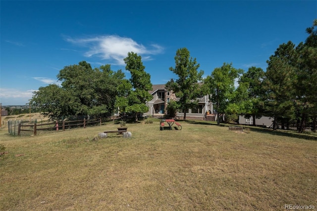 view of yard with fence