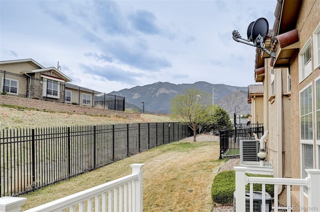 2061 Cheyenne Summer Vw, Colorado Springs, CO 80904 - view of yard featuring a mountain view and central air condition unit