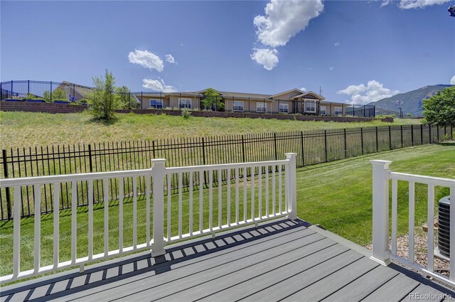 2061 Cheyenne Summer Vw, Colorado Springs, CO 80904 - wooden deck featuring a mountain view