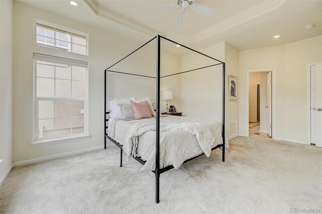 2061 Cheyenne Summer Vw, Colorado Springs, CO 80904 - carpeted bedroom with baseboards, recessed lighting, and a ceiling fan