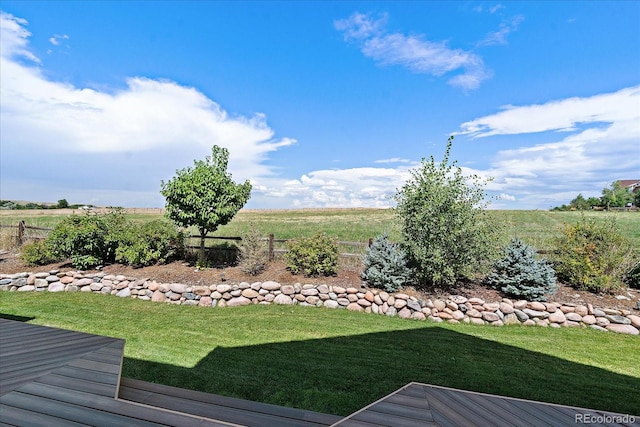 view of yard featuring a rural view