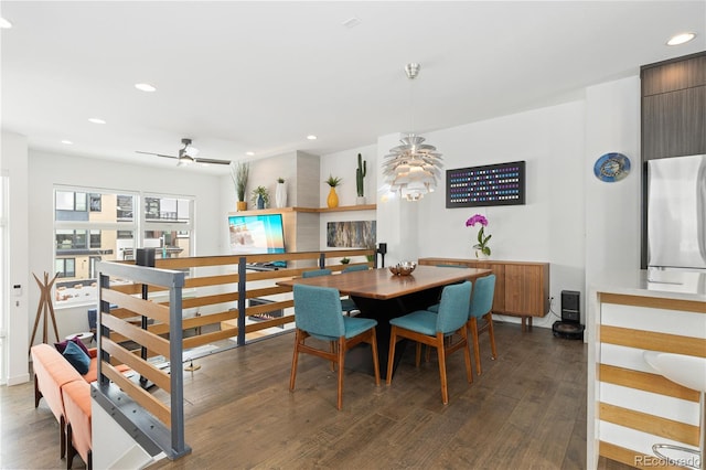 dining room featuring dark wood-type flooring