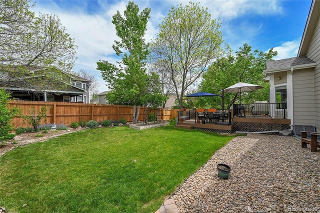 10653 W Parkhill Dr, Littleton, CO 80127 - view of yard with a wooden deck
