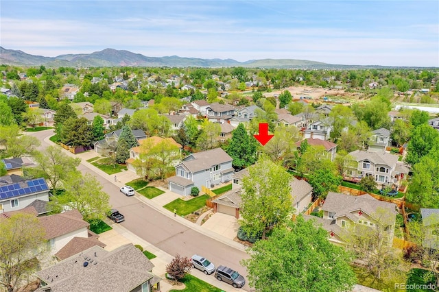 10653 W Parkhill Dr, Littleton, CO 80127 - aerial view of residential area featuring a mountainous background