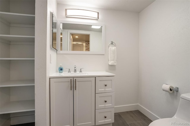 bathroom with vanity and toilet