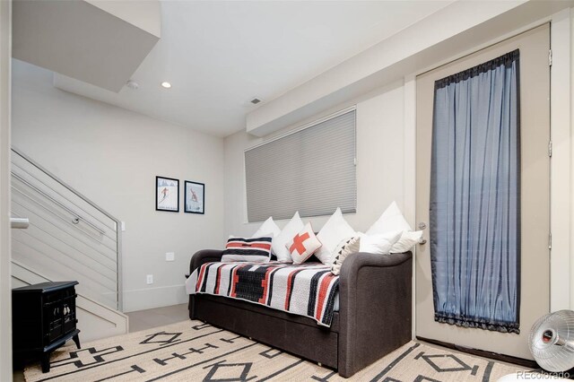 view of carpeted bedroom