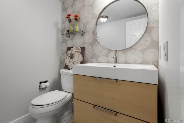 8413 E Jamison Cir, Englewood, CO 80112 - bathroom featuring vanity and wallpapered walls