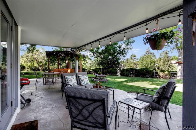 8413 E Jamison Cir, Englewood, CO 80112 - view of patio / terrace with outdoor dining area and outdoor lounge area
