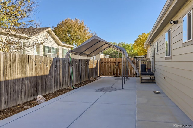 view of patio / terrace featuring a gazebo