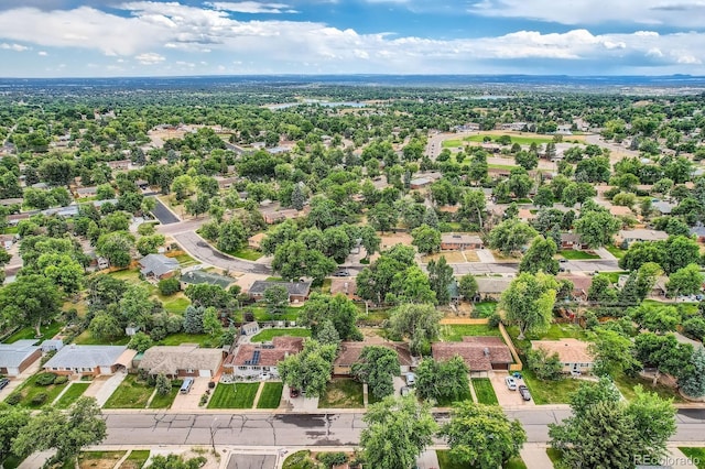 aerial view with a residential view