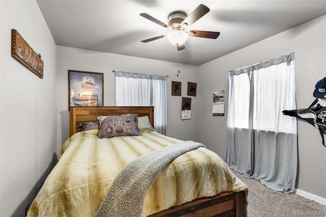 3569 County Road 19, Florence, CO 81226 - carpeted bedroom featuring multiple windows, ceiling fan, and baseboards