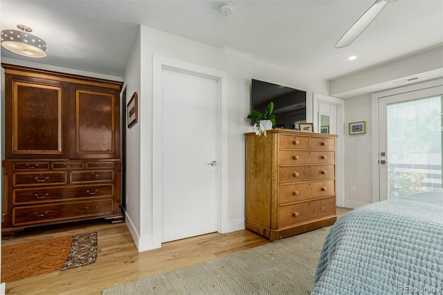 3168 W 29th Ave, Denver, CO 80211 - bedroom featuring light wood-style flooring, baseboards, and recessed lighting