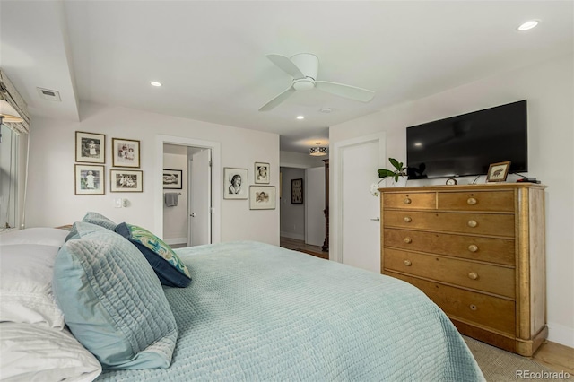 3168 W 29th Ave, Denver, CO 80211 - bedroom with recessed lighting, a ceiling fan, and baseboards