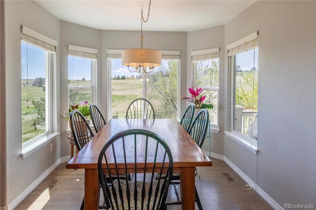 2339 Elkhorn St, Parker, CO 80138 - dining space featuring a chandelier, plenty of natural light, and baseboards